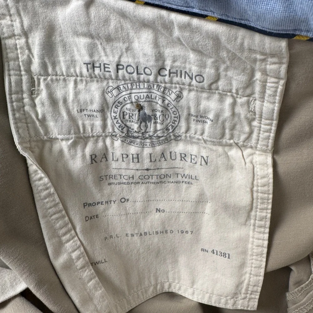 Polo Ralph Lauren Mens Straight Fit Chino Pants Khaki Beige 31x32